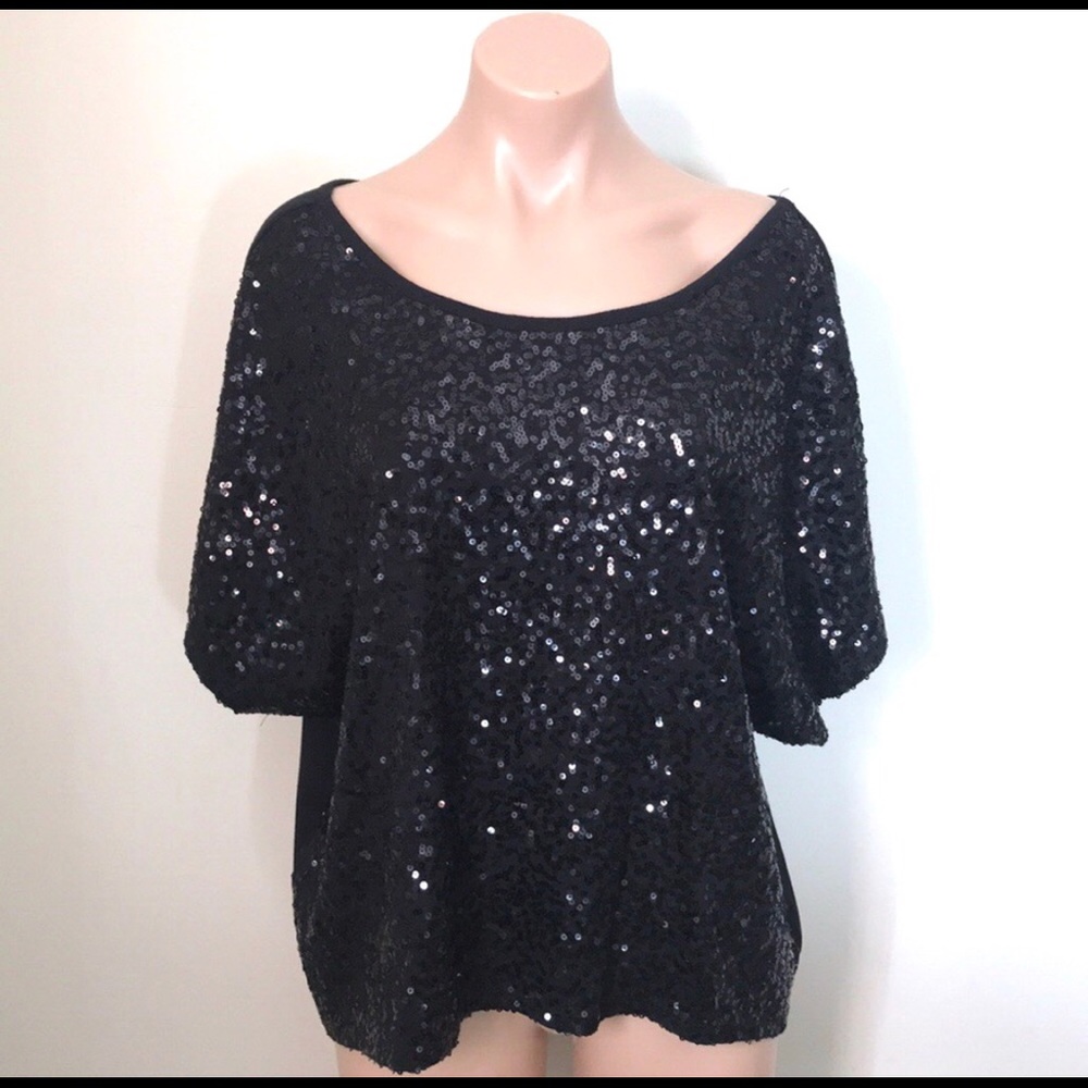 Metaphor Black Sequin Top New Years Party